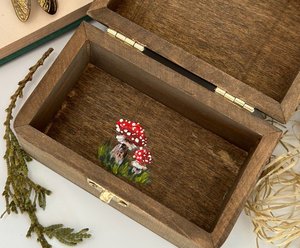 Boîte à bijoux peinte à la main vente chaude cadeaux et artisanat boîtes en bois signes muraux fabriqués en inde - Product Image 3