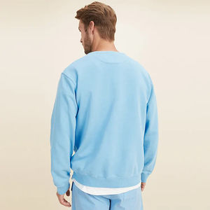 Sudadera de Algodón Grueso con Cuello Redondo y Diseño Bordado de Invierno para Hombre, Puños Acanalados, Largo Recortado, Mangas Largas, Ligeramente Holgada - Product Image 5