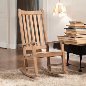 Fauteuil de patio classique en bois de teck massif chaise berçante de balançoire de jardin en bois dur pour terrasses de piscine salon de détente en plein air - Product Image 6