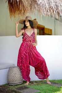 จั๊มสูทโบฮีเมียนสำหรับผู้หญิงใส่ฤดูร้อน2023จั๊มพ์สูทลายดอกไม้มัดย้อมแขนกุดฟรีไซส์พิเศษสั่งซื้อ - Product Image 2