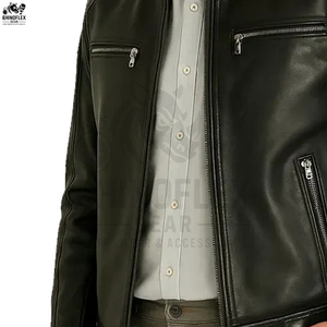 Vestes en cuir pour hommes sur mesure avec logo personnalisé, design personnalisé, vestes d'hiver pour hommes, vestes en cuir à vendre - Product Image 3