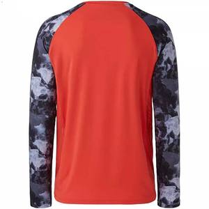 เสื้อยืดแขนยาวสำหรับผู้ชายเสื้อตกปลากลางแจ้ง UPF 50 + เสื้อฮู้ดกันแดดแบบสวมหัวพร้อมลวดลายผ้าใบสีทึบสำหรับวิ่งดีไซน์ตามสั่ง - Product Image 4