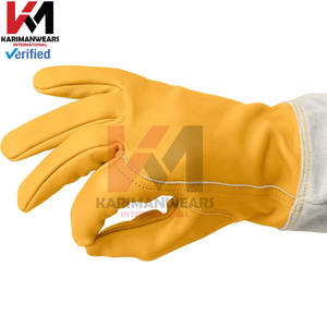 Guantes de apicultura permeables al aire americano Guantes de trabajo de seguridad protectores de Palma de cuero largo Guantes protectores de piel de oveja para apicultores - Product Image 6