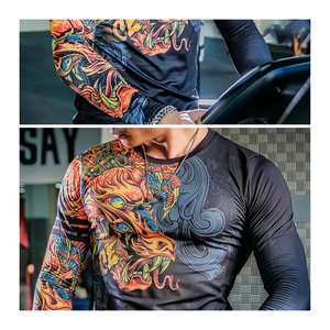 ชุดป้องกันผื่นแขนยาวกันลมแห้งเร็วสำหรับผู้ชายปรับแต่งได้สำหรับออกกำลังกายในยิม - Product Image 6