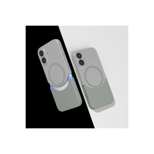 Coque de protection antichoc double couche Netzy pour iPhone 16 Plus compatible MagSafe, étui magnétique gris en silicone - Product Image 1