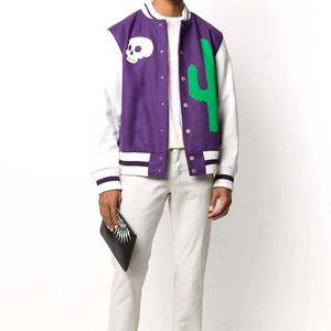 2025 Logo personnalisé hommes Baseball Varsity veste col montant High Street Style Slim Fit décontracté veste d'hiver avec fermeture à bouton - Product Image 3