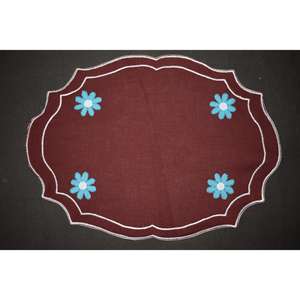 Export Selling <b>Table</b> Mat Customize Design Embroidered Cotton Scallop Round <b>Table</b> Available at <b>Low</b> Price from Indian Exporter - Product Image 1