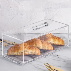 Caja de pan Rectangular Judaica Lucite, pieza decorativa de plástico para mantener la jalá fresca y mejorar la decoración judía del hogar - Product Image 4