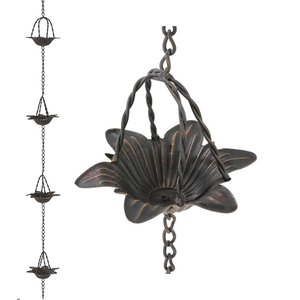 Fabricante Exportador Personalizado Cobre Acero inoxidable Cadena de lluvia Canalón Bajante Metal Jardín Decorativo Aluminio Cadena de lluvia - Product Image 2