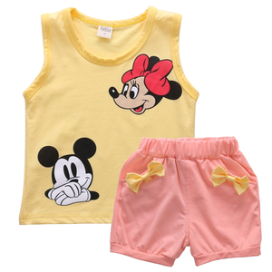 Summer Kids Girls Solid Vest 2025 New Casual Sleeveless Vest Set for Boys 100% Cotton Children's Clothing with Cartoon Pattern - Product Image 2