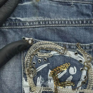 Vintage S Taille Denim Shorts Jeanagers Autre Artisanat Jeans Pantalon Court - Product Image 2