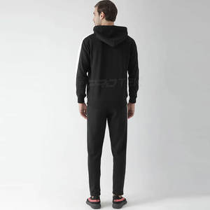 Survêtements XXL décontractés pour hommes personnalisés noir couleur unie entraînement Jogging Streetwear avec logo vêtements de sport d'hiver - Product Image 4