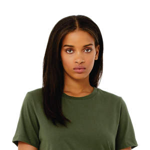 100% Airlume เสื้อยืดแขนสั้นแบบสบายๆ,แหวนปั่นผ้าฝ้าย32 Single 4.2 Oz สีเขียวทหารผู้หญิง - Product Image 4