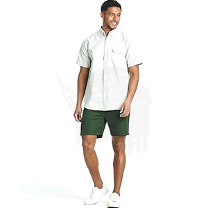 Short de marche décontracté en coton pour hommes entrejambe de 7 pouces cordon de serrage réglable taille poche arrière Gym respirant été vêtements de détente - Product Image 6