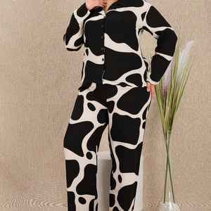 Premium Turkish Viscose Plus Size Simple <b>Knitted</b> Sleepwear Buttoned Long Sleeve Pajama <b>Set</b> Made Turkey Soft Breathable Nightwear - Product Image 1