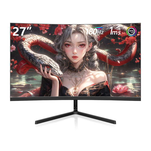 27 Inch Ultra-wide Curved 4K 240Hz Gaming Monitor VA Ultra Slim Frame with 1ms Quick Response LED/LCD for PC Desktop Use