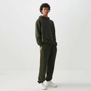 Ensemble de survêtement et pantalon de jogging pour homme à capuche, poids lourd, uni, écologique, 100% coton, logo/couleur personnalisable pour la vente en gros - Product Image 2