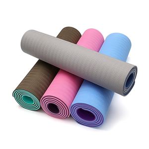 Portable Eco-Friendly 6mm Thick High-Density Gym Workout <b>Mat</b> Non-Slip Black Exercise Yoga <b>Mat</b> Waterproof - Product Image 3