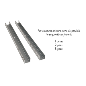 Componenti per Griglia del Soffitto in Cartongesso, Profilo a U Standard Pre-Forato da 1m, Spessore 0,6mm, Confezione da 1 - Product Image 2