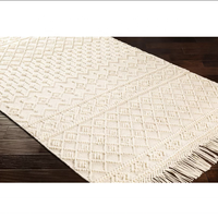 Tapis rectangulaire moderne en laine et coton tissé à la main, à poils moyens, personnalisable pour salon, chambre, salle à manger, couloir, hôtel