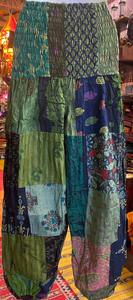 Sarouel d'été en rayonne pour femme avec taille élastique Design patchwork multicolore et poches Pantalon de vêtements de festival - Product Image 5