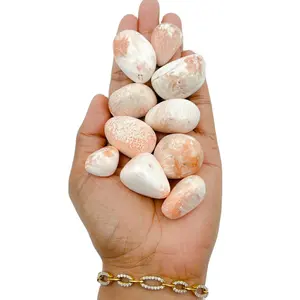 Großhandels preis Natur kristall getrommelt Scolecite Edelstein fällt Palms tein Home Decor Geschenk Heilung Quarz Chakra Reiki Steine