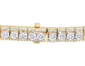 Customized 7.8 CT VVS Moissanite Round <b>Charm</b> Gold Plated Sterling Silver Classic Bracelet for Men's - Product Image 5