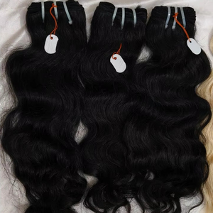 Cabello Remy indio virgen, onda Natural, negro, indio, Remy, tejido de cabello humano indio de grado 7A - Product Image 4