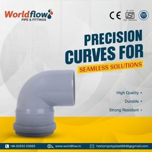 Codo de tubería SWR de resina de PVC de alta calidad, grado industrial de 2 3 pulgadas para sistemas de aguas residuales de drenaje de alta presión fabricados en la India - Product Image 4