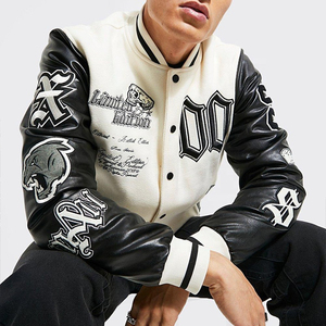 Chaqueta Varsity de Invierno 2025 de Alta Calidad para Hombre, Estilo Urbano, con Letras Bordadas, Cierre Personalizado, Parches Bordados, Chaqueta Universitaria de Cuero para Hombre - Product Image 6