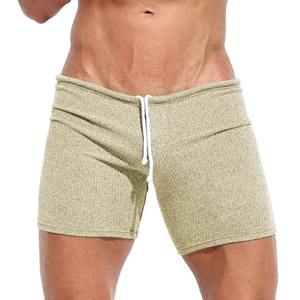 Pantalones cortos de verano para hombre, pantalones cortos con cordón elástico en la cintura, ajustados por encima de la rodilla, Color sólido, playa, deporte, informal, para hombre - Product Image 6