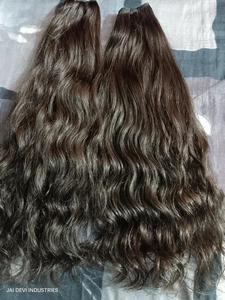 Extensiones de cabello humano virgen indio Natural de 28 pulgadas, cinta ondulada alineada con cutícula de doble trama cruda al 100 por ciento en mechones de cabello - Product Image 4