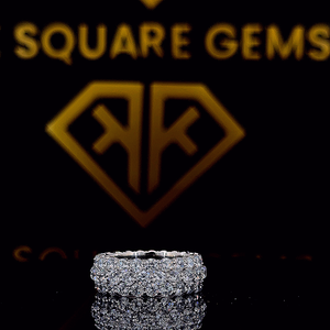 Men's or Women Moissanite Honeycomb Set Eternity <b>Band</b> <b>Wedding</b> Ring PASSES DIAMOND Tester Solid 925 <b>Sterling</b> <b>Silver</b> Hip Hop Ring - Product Image 6