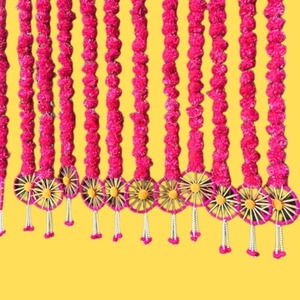 Guirnaldas Decorativas Hechas a Mano con Diseño de Caléndula y Patrón Chakri para Onam, Bodas, Haldi, Mehendi, Decoración de Escenarios de Pascua - Product Image 2