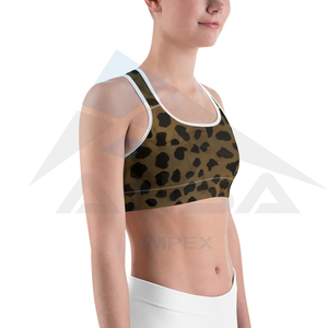 Soutien-gorge de sport à soutien élevé pour femmes avec bretelles croisées respirant 100% coton Sublimation impression pour ensemble d'entraînement de Yoga - Product Image 3
