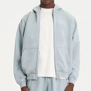 2024 Men's High Quality 100% Cotton French <b>Thermal</b> <b>Hoodie</b> Oversized Plain Heavyweight Pull Solid Fleece Hoodies Blank Print - Product Image 2