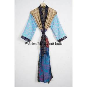 Robe kimono en soie japonaise vintage unique faite à la main pour femmes, kimono long bohème pour l'été, veste de mariage, couverture de bikini, robe - Product Image 6