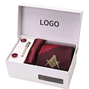 Conjunto de Corbata de Regalo Tejida en Seda 100% Orgánica, Hecha a Mano, Masónica, de Yili - Product Image 1