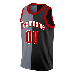 Personnalisé noir blanc fendu hauts à la mode maillot de basket-ball vente en gros de maillots de basket-ball personnalisés sublimation imprimé réversible - Product Image 3