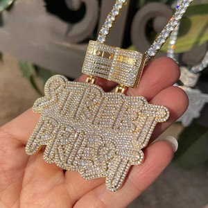 Collar con Colgante de Letra Personalizado con Nombre de Hip Hop, Plata 925 con Diamantes Moissanite, Joyería Unisex - Product Image 3