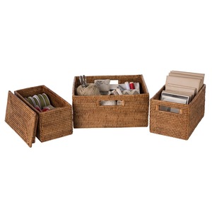 Rattan <b>basket</b> with attached handle Handmade <b>Storage</b> <b>Basket</b> Wholesale eco-friendly Made in Viet Nam - Product Image 6