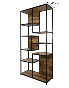 Estantería moderna hecha a mano de 5 niveles, Estantes abiertos de hierro de madera maciza Industrial Vintage para el hogar, oficina, sala de estar, granja, escuela - Product Image 6