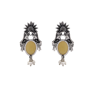 ต่างหูแฟชั่นดีไซน์รูปนกสีเหลืองพร้อมลวดลายดวงอาทิตย์ - Product Image 3