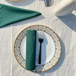 Servilletas bohemias verdes esmeralda de algodón 100%, decoración de mesa cuadrada Vintage, servilletas de fiesta ecológicas para regalo de Navidad, servilletas para mujer - Product Image 1