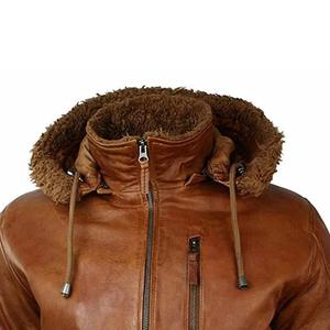 Veste en cuir à revers avec fermeture éclair à col montant pour hommes design personnalisé - Product Image 5