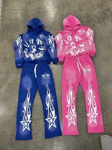 กางเกงวิ่งขายาวและชุดเสื้อฮู้ดกางเกงเอวลอยแบบซ้อนกันได้พิมพ์ลายดิจิทัลแบบ3D ออกแบบได้ตามที่ต้องการน้ำหนักมากออกแบบได้ตามต้องการ - Product Image 3