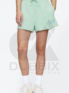 Ladies Plain Short 100% Cotton Personalizable Logo Sticker Color Pattern Design Pantalones cortos de mujer - Product Image 2