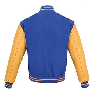 OEM College Varsity Graffiti Baseball <b>Jacket</b> for <b>Men</b> Plus Size Breathable Blank Factory Made with Plain Dyed Technics Wholesale - Product Image 3