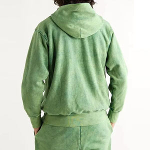 Vente chaude Patch de détresse personnalisé lavage à l'acide brodé coupe-vent à capuche pantalons de survêtement ensemble 100% coton survêtement évasé pour hommes - Product Image 2