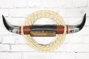 Taureau monté unique fait à la main avec cornes de buffle pour intérieurs rustiques et ethniques pour décor traditionnel et tribal Home Hotel - Product Image 6